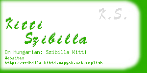 kitti szibilla business card